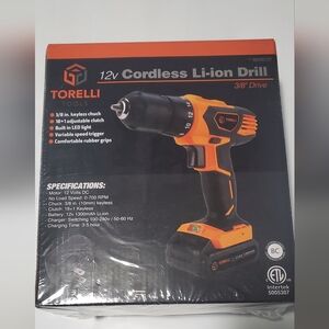 Torelli 12V Cordless Li-ion Drill - Black and Orange